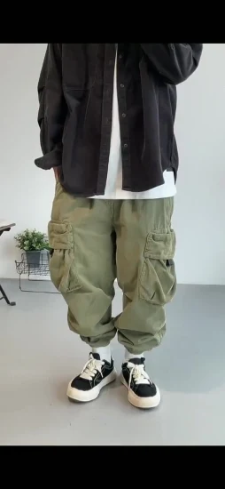 100% хлопок, повседневные вельветовые брюки-карго в стиле хип-хоп с эластичной резинкой на талии, брюки для мужчин